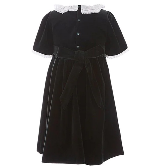 Edgehill Collection Velvet Dress With Lace - Picture 2 of 9